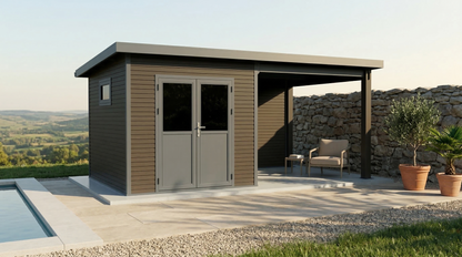 Linholm WPC Gartenhaus Linia 5228 mit Anbaudach