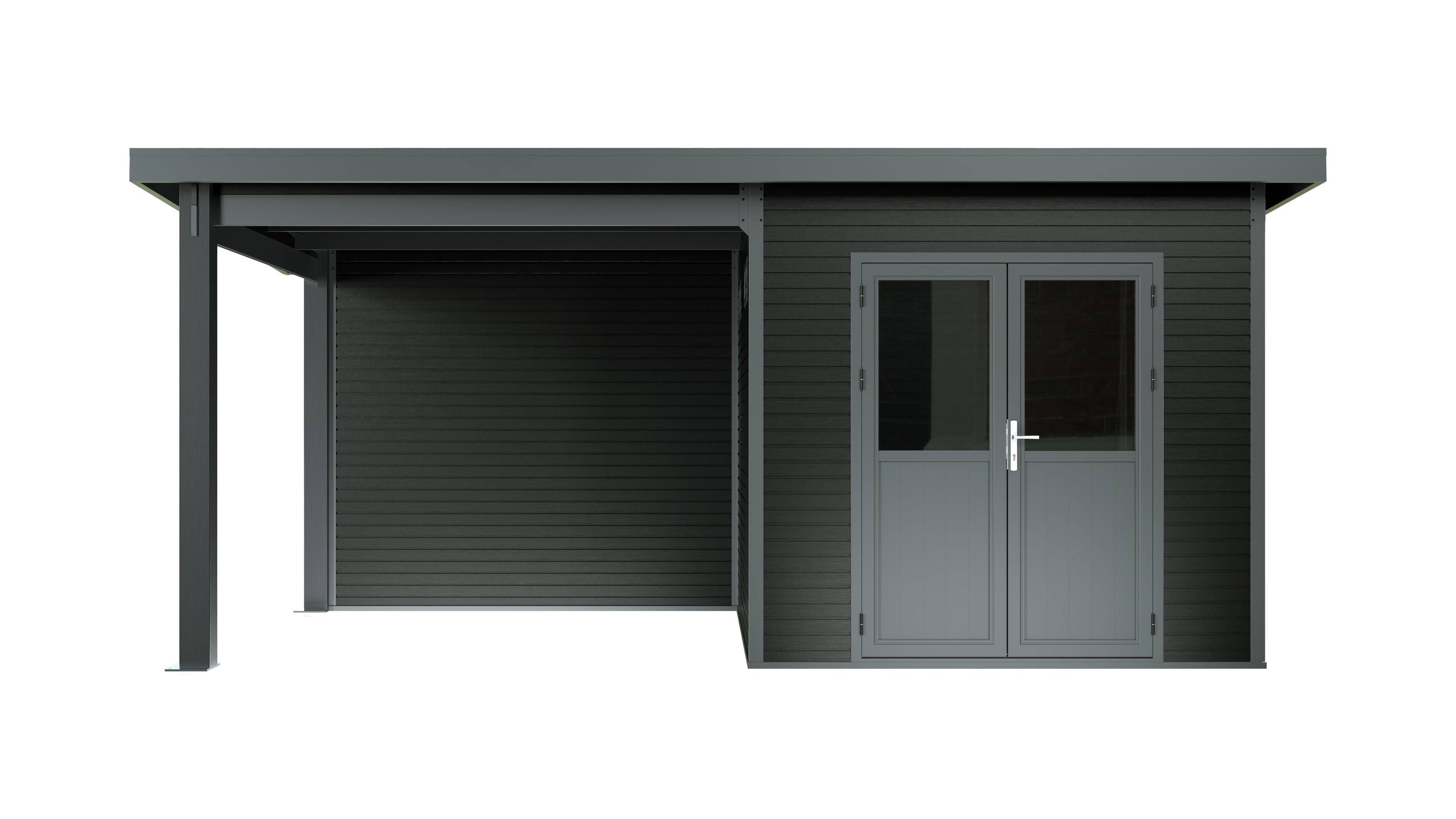 Linholm WPC Gartenhaus Linia 5228 mit Anbaudach