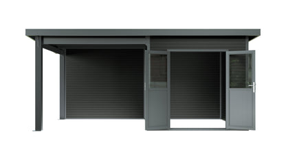 Linholm WPC Gartenhaus Linia 5228 mit Anbaudach