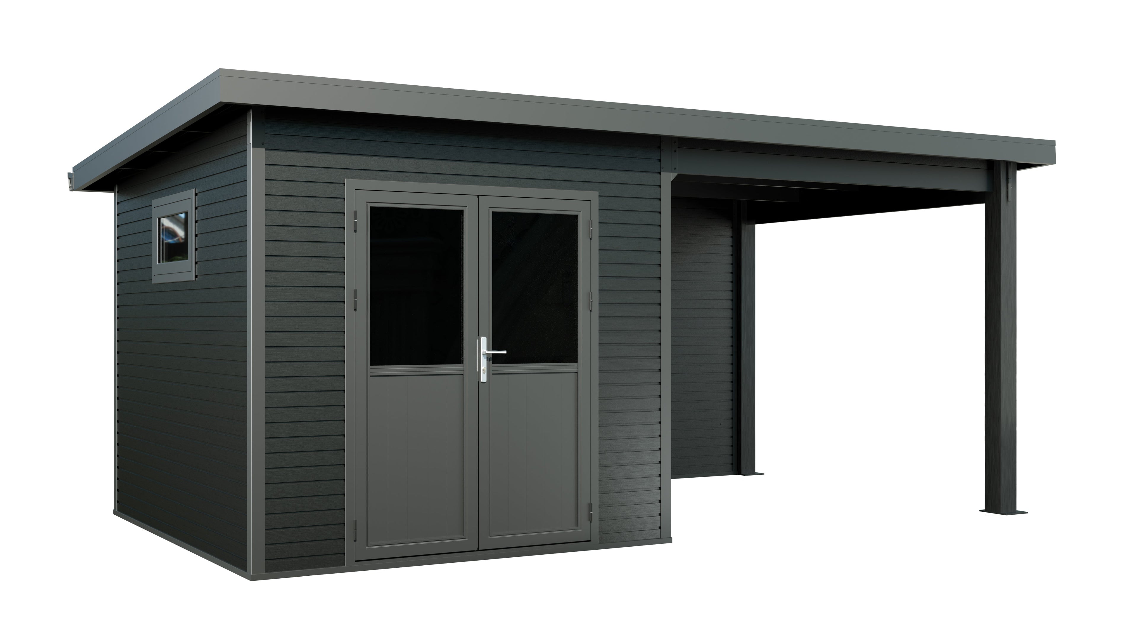 Linholm WPC Gartenhaus Linia 5228 mit Anbaudach
