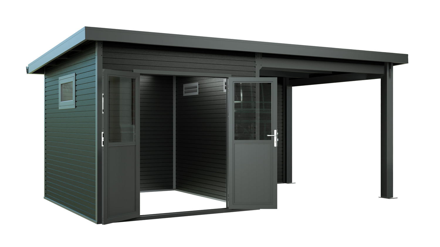 Linholm WPC Gartenhaus Linia 5228 mit Anbaudach