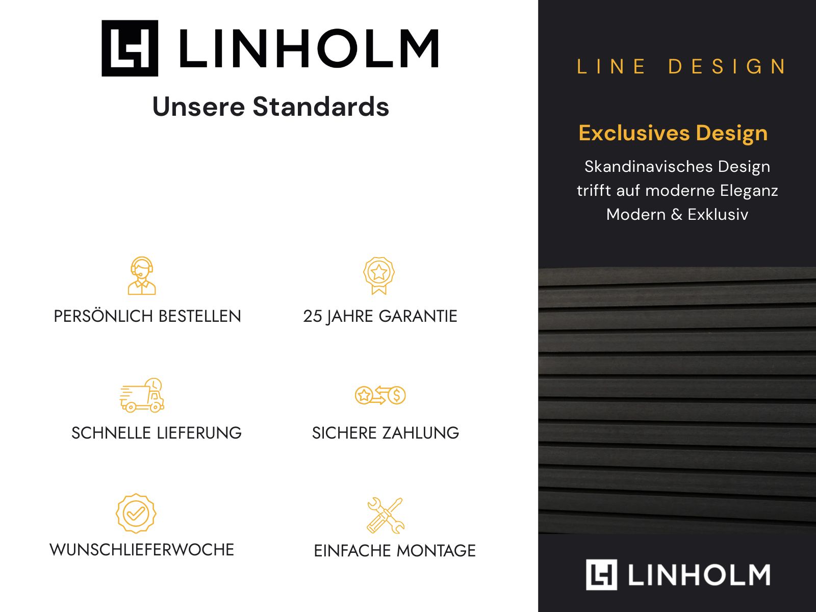 Linholm WPC Gartenhaus Linia 5228 mit Anbaudach