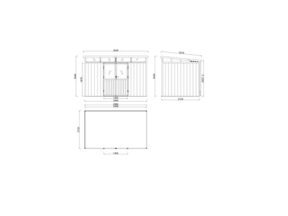 Linholm WPC Gartenhaus Skagen 3422 mit Oberlichtfenster