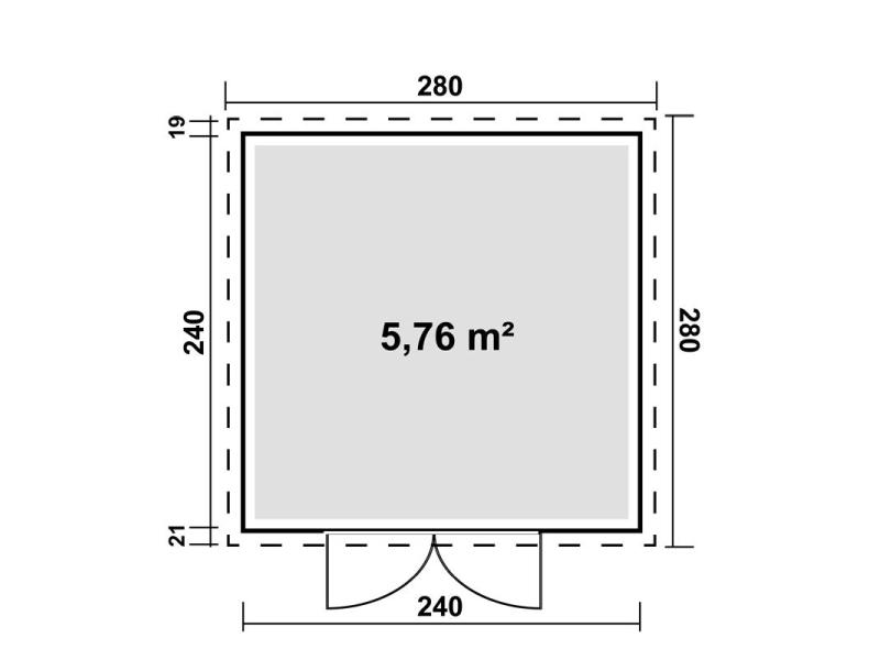 WPC Gartenhaus Linia 2424