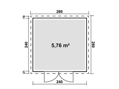 WPC Gartenhaus Linia 2424